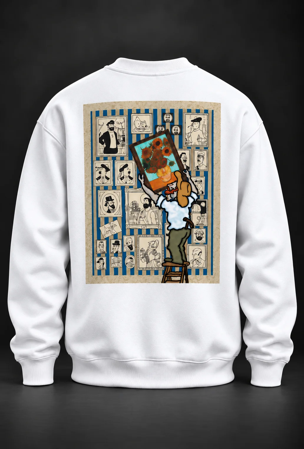 Sunflower Gallery Beyaz Baskılı Sweatshirt