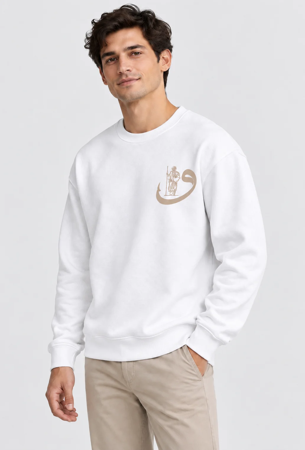 Heritage Carpet Beyaz Baskılı Sweatshirt