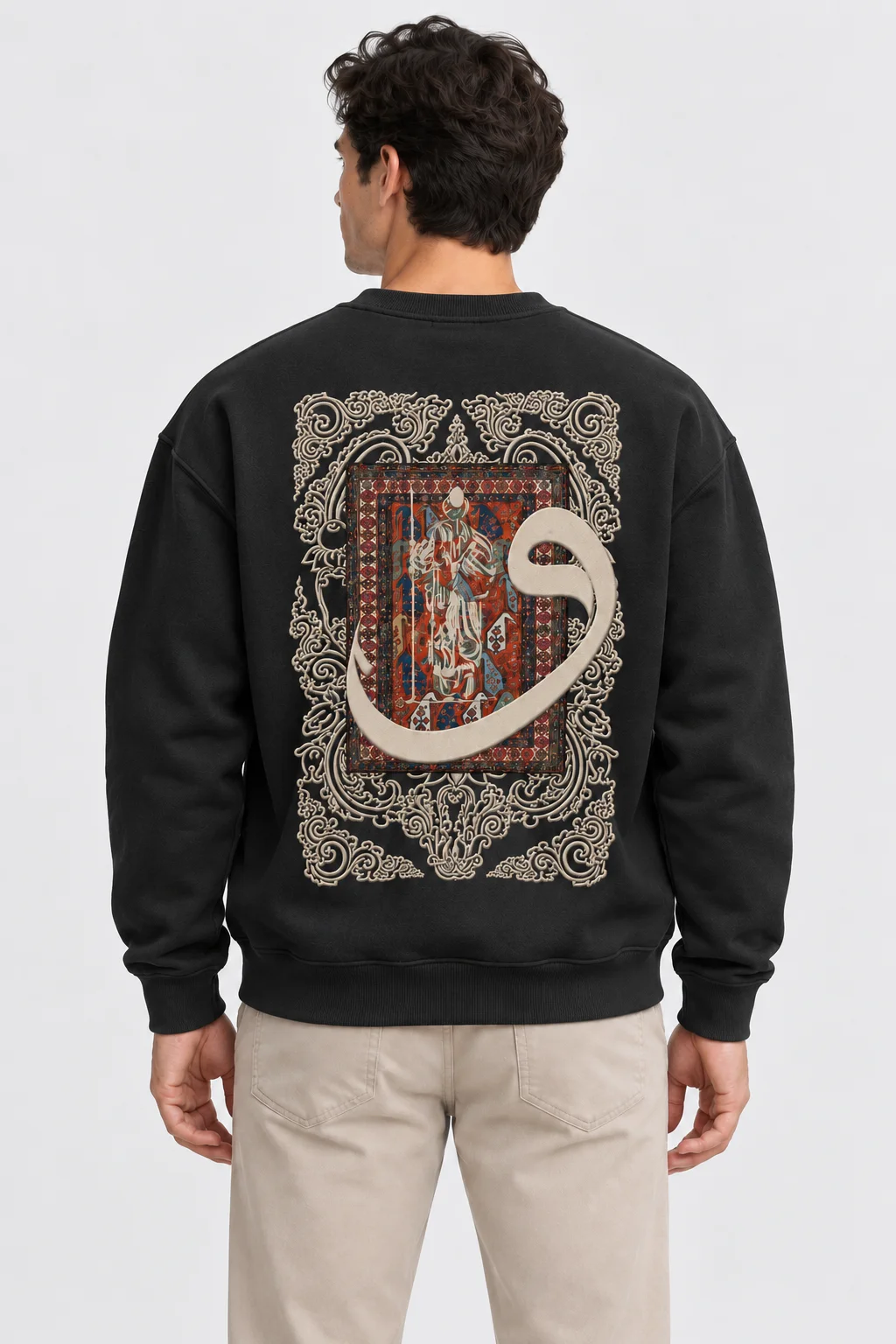 Heritage Carpet Siyah Baskılı Sweatshirt