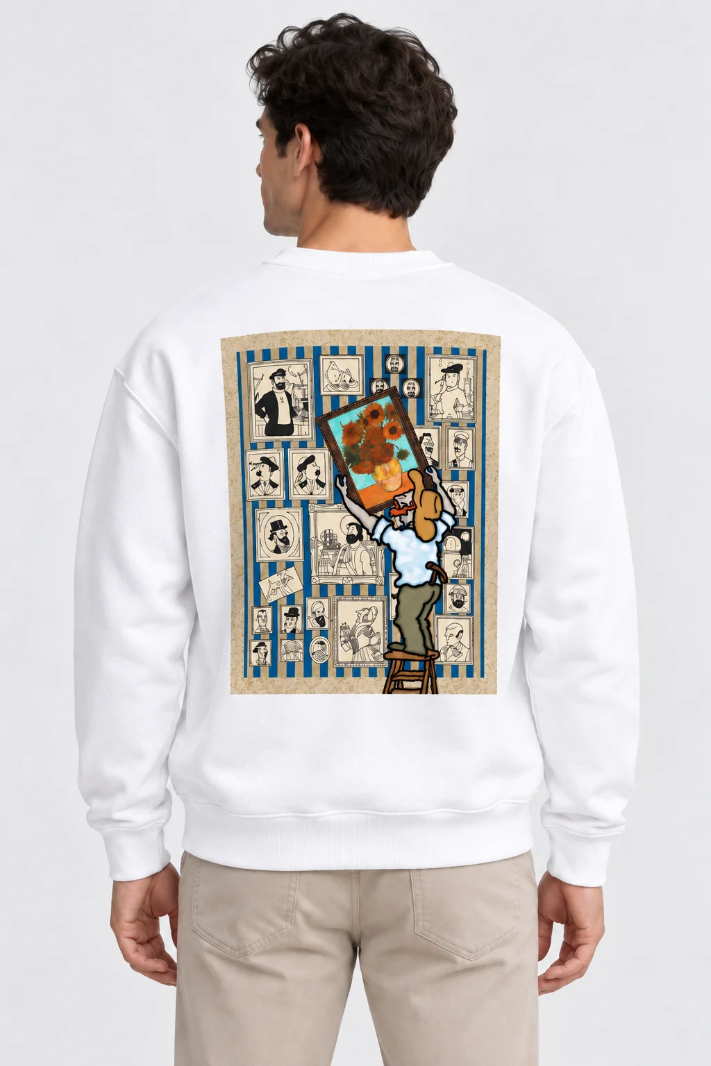 Sunflower Gallery Beyaz Baskılı Sweatshirt