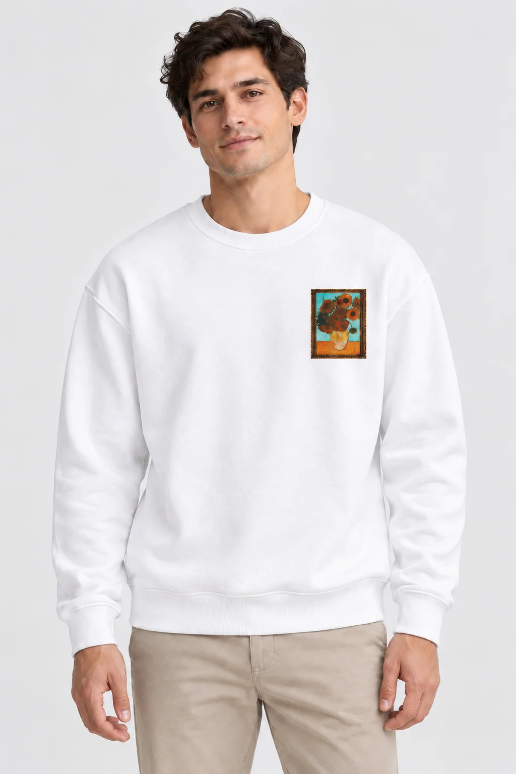 Sunflower Gallery Beyaz Baskılı Sweatshirt