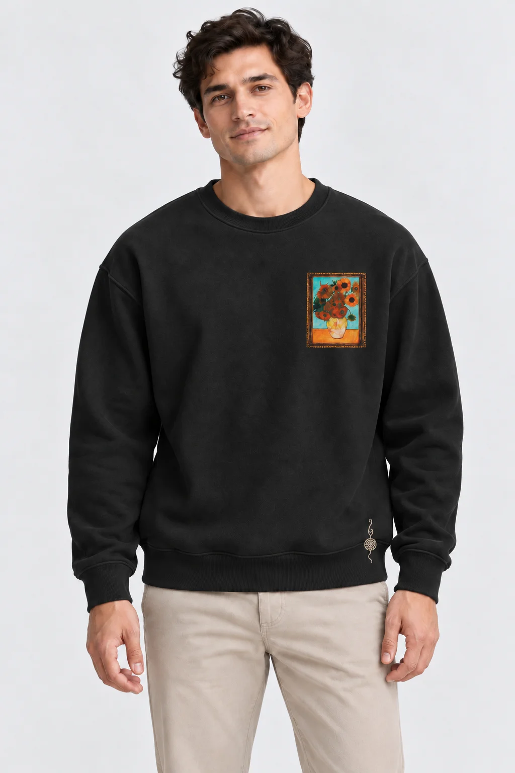 Sunflower Gallery Siyah Baskılı Sweatshirt