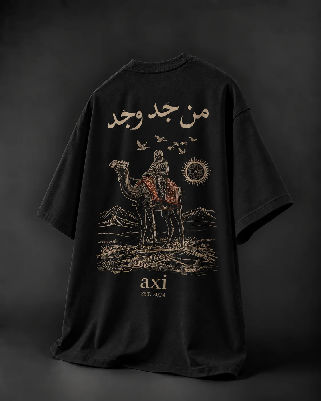 Desert Legacy Siyah Nakışlı Tişört