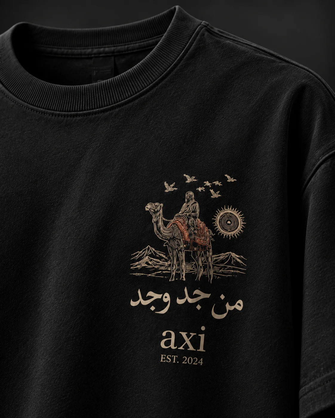 Desert Legacy Siyah Nakışlı Tişört