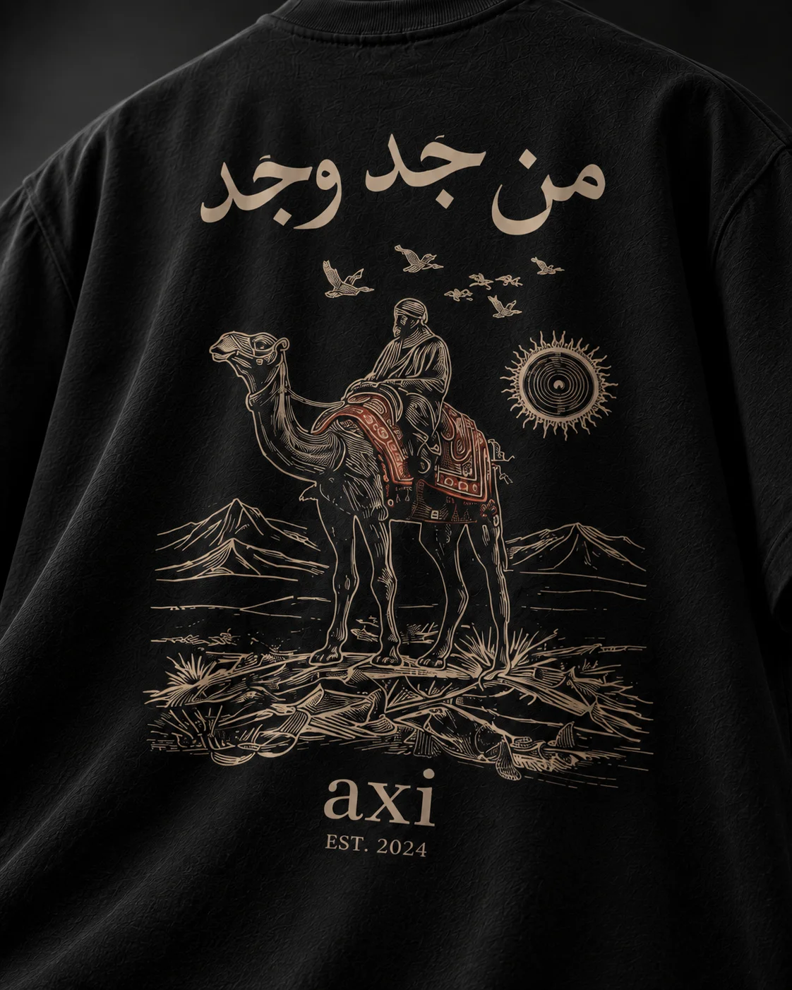 Desert Legacy Siyah Nakışlı Tişört
