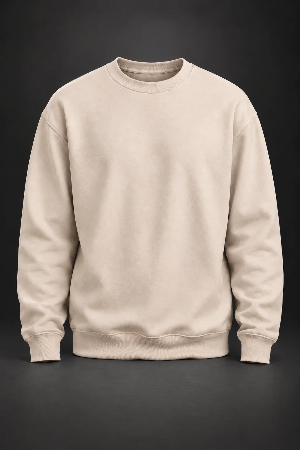 Essential Form Krem Basic Sweatshirt