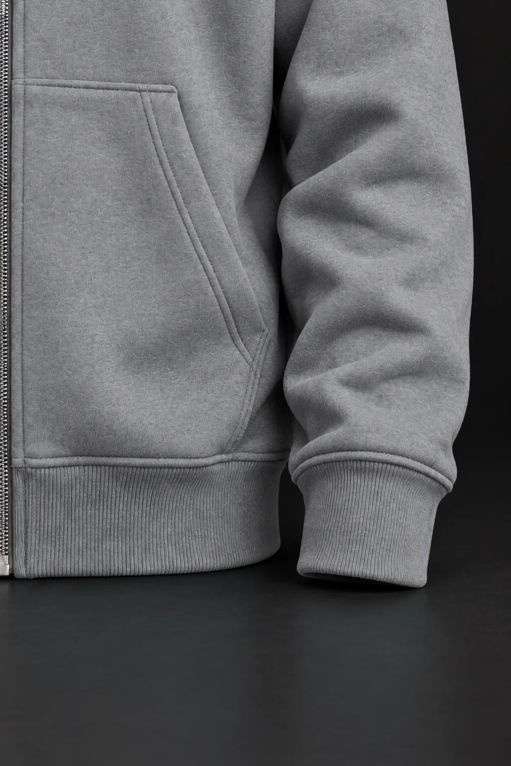 Urban Core Gri Fermuarlı Kapüşonlu Hırka