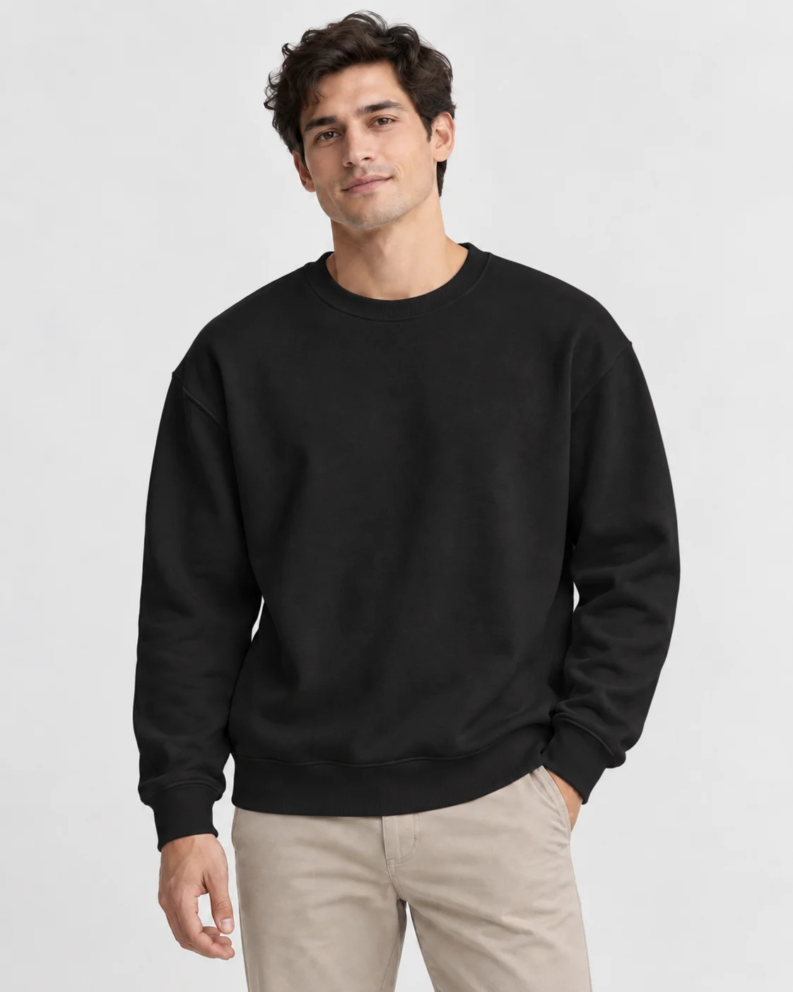 Essential Form Siyah Basic Sweatshirt