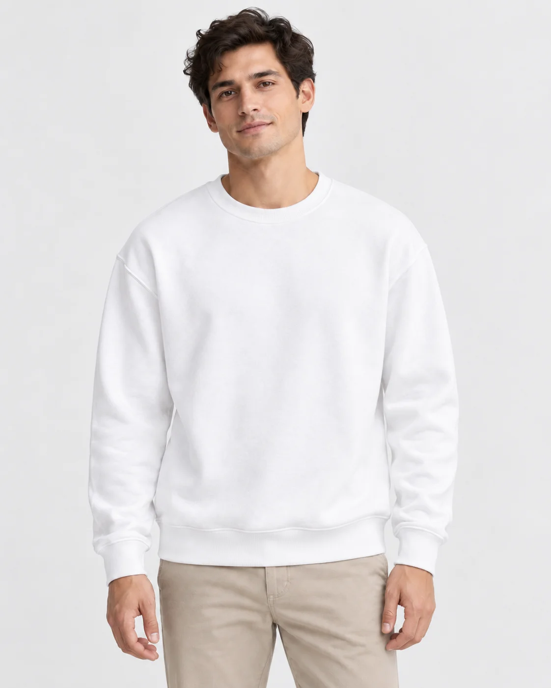 Essential Form Beyaz Basic Sweatshirt