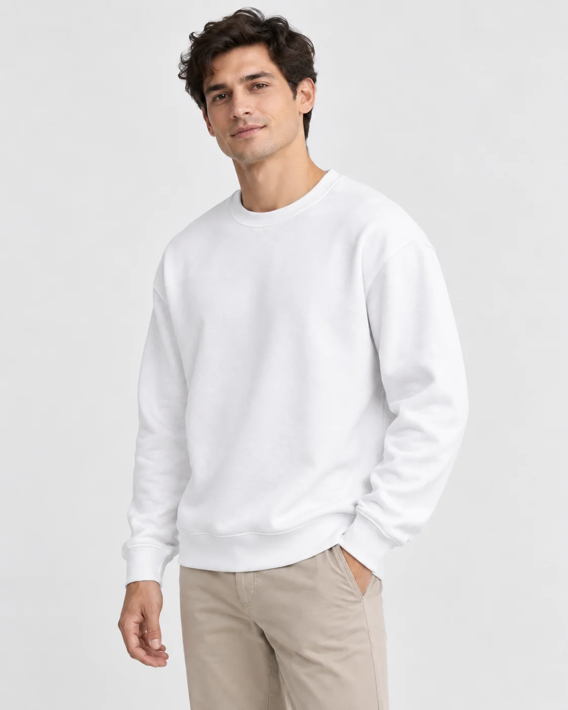 Essential Form Beyaz Basic Sweatshirt