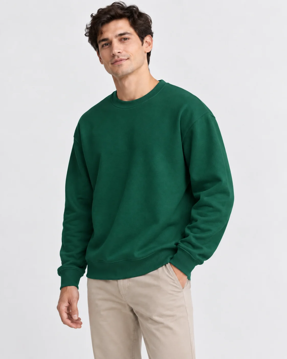 Essential Form Koyu Yeşil Basic Sweatshirt