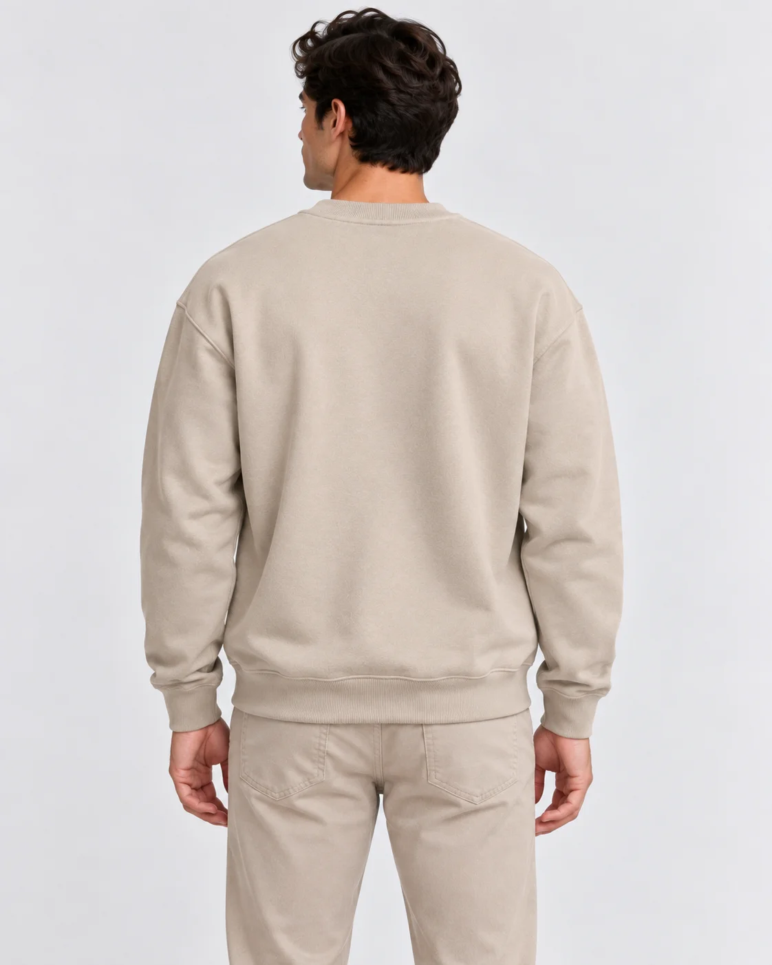 Essential Form Krem Basic Sweatshirt