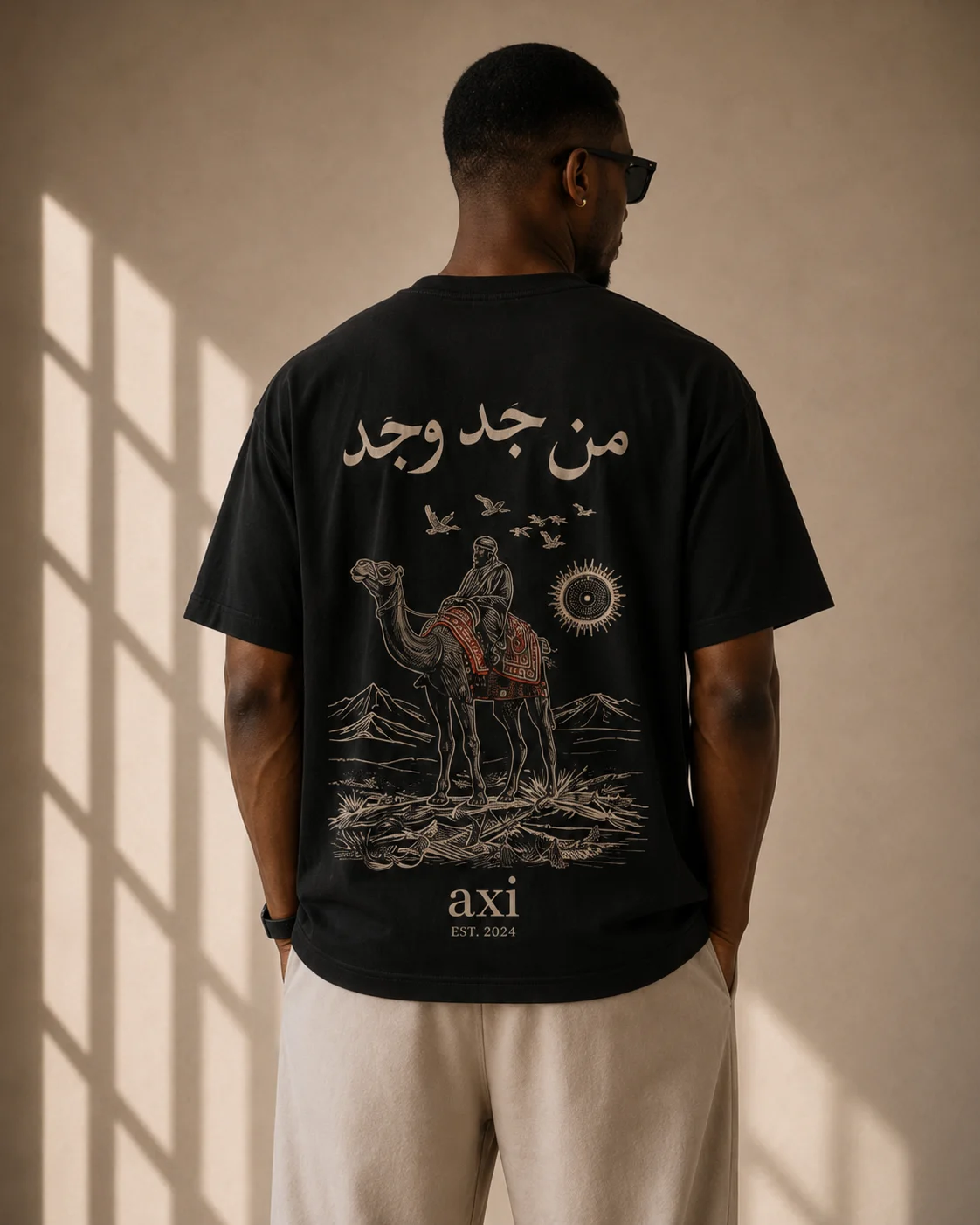 Desert Legacy Siyah Nakışlı Tişört