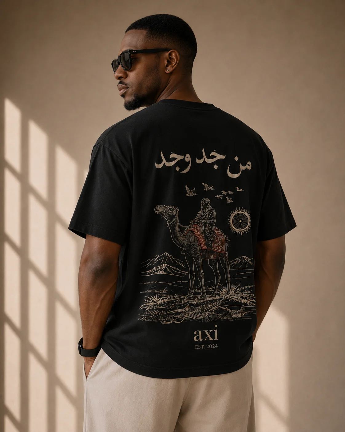 Desert Legacy Siyah Nakışlı Tişört
