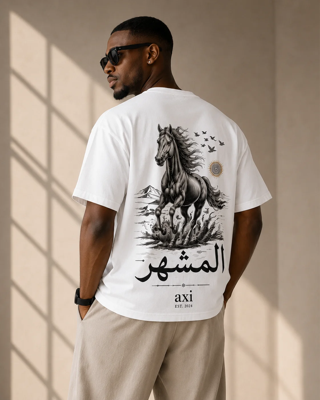Stallion Spirit Beyaz Nakışlı Tişört