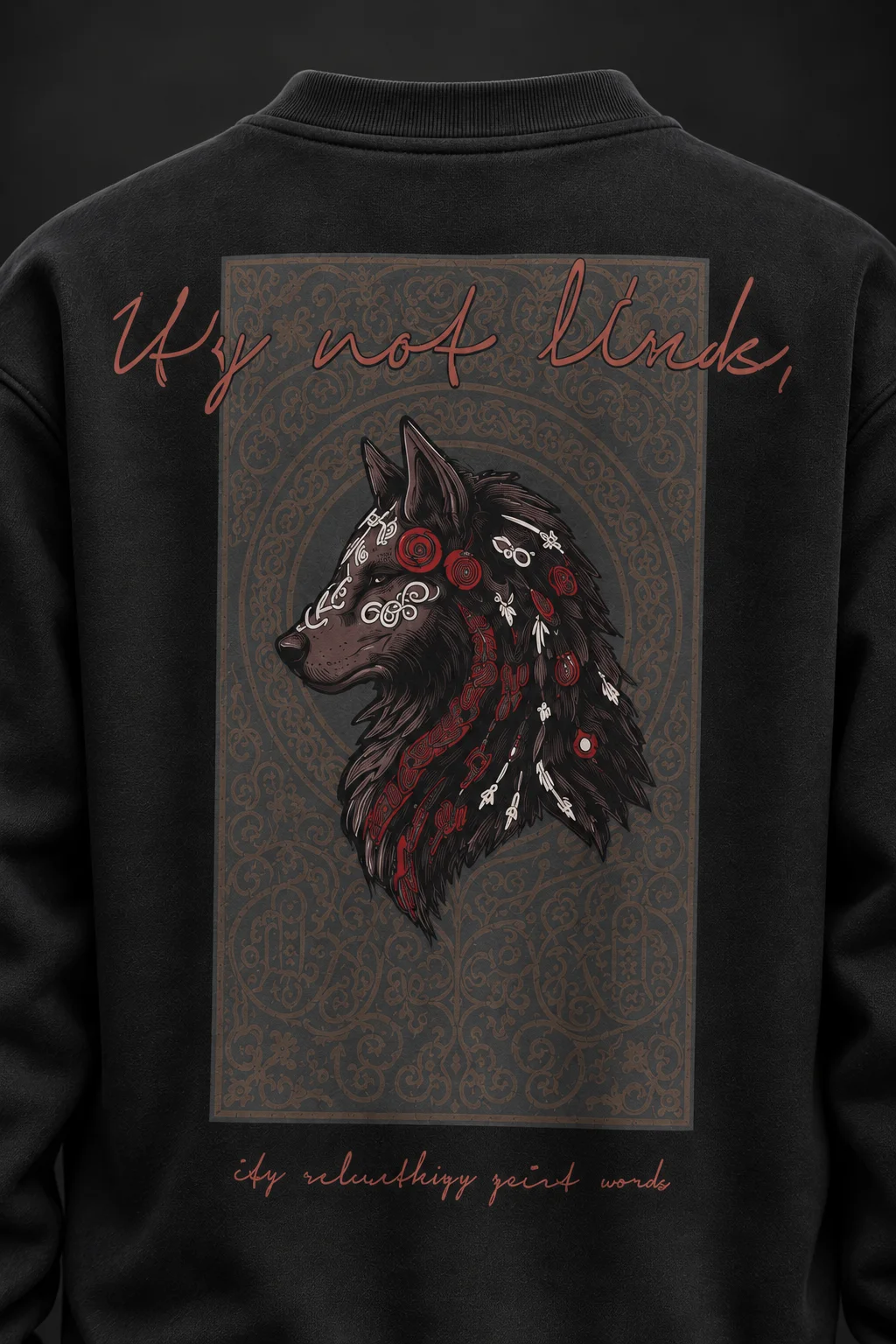 Kurt Baskılı Siyah Sweatshirt