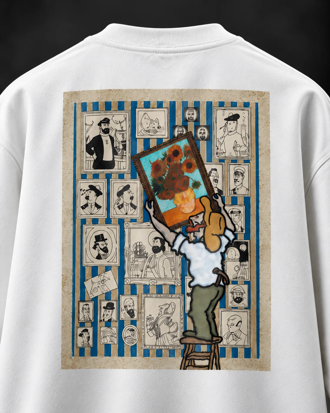 Sunflower Gallery Beyaz Baskılı Sweatshirt