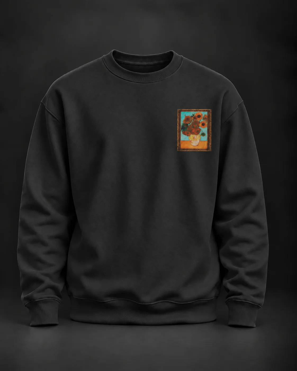 Sunflower Gallery Siyah Baskılı Sweatshirt