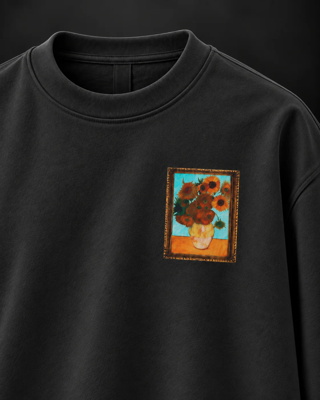 Sunflower Gallery Siyah Baskılı Sweatshirt