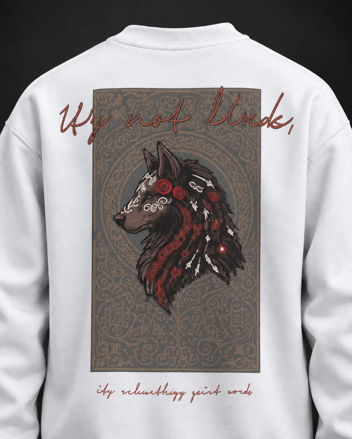 Kurt Baskılı Beyaz Sweatshirt