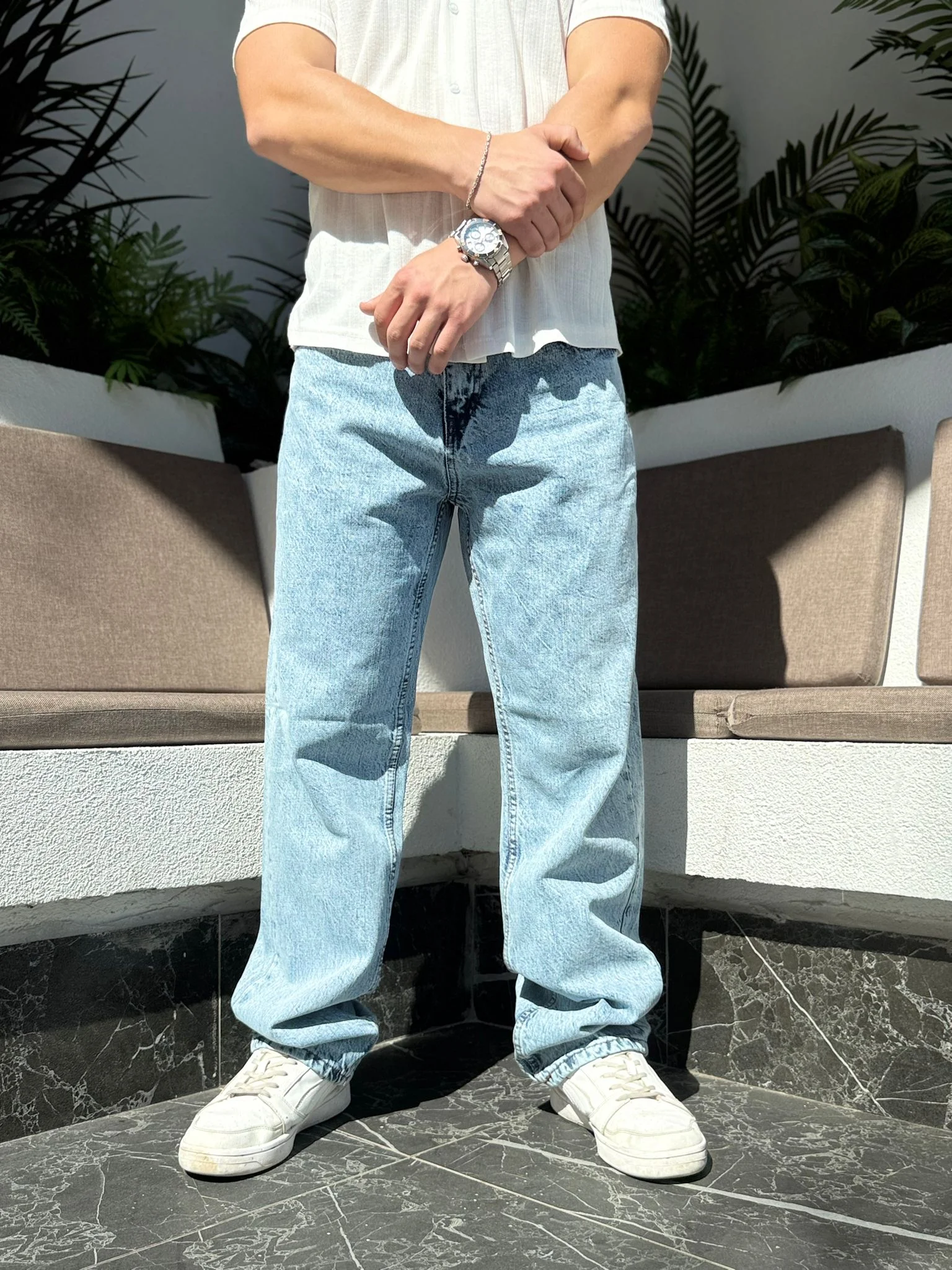 Buz Mavi Baggy Jeans