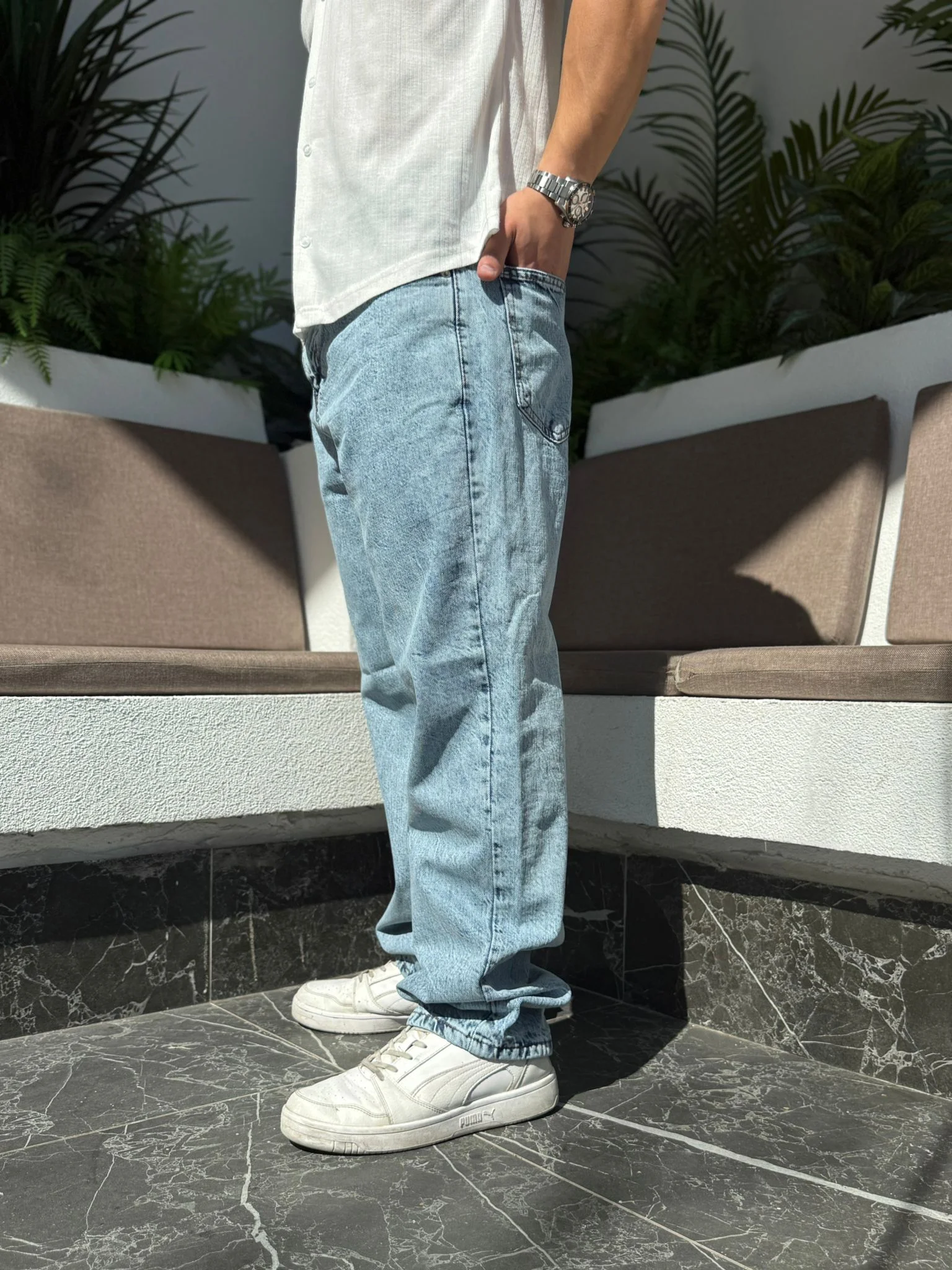 Buz Mavi Baggy Jeans