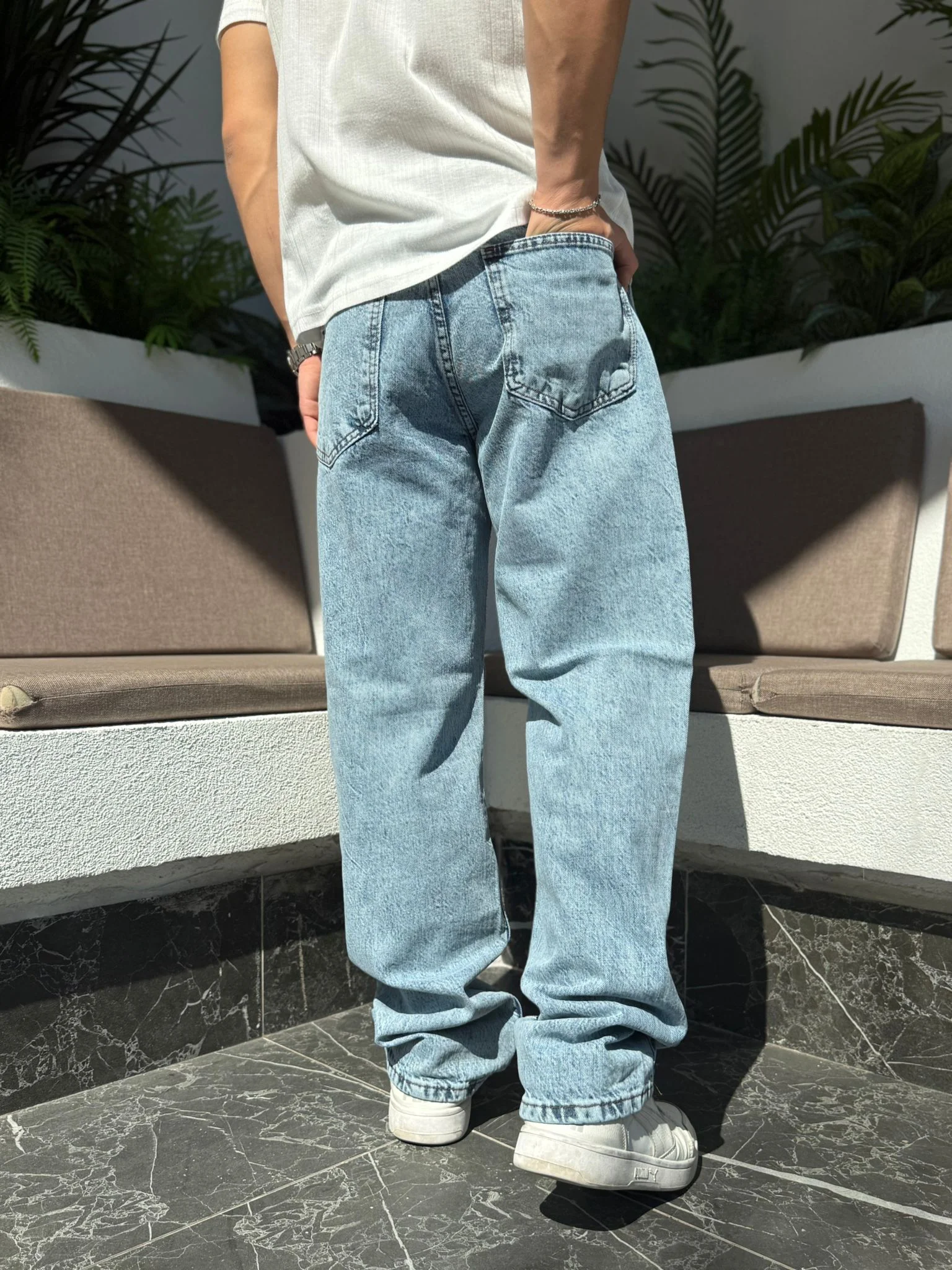 Buz Mavi Baggy Jeans