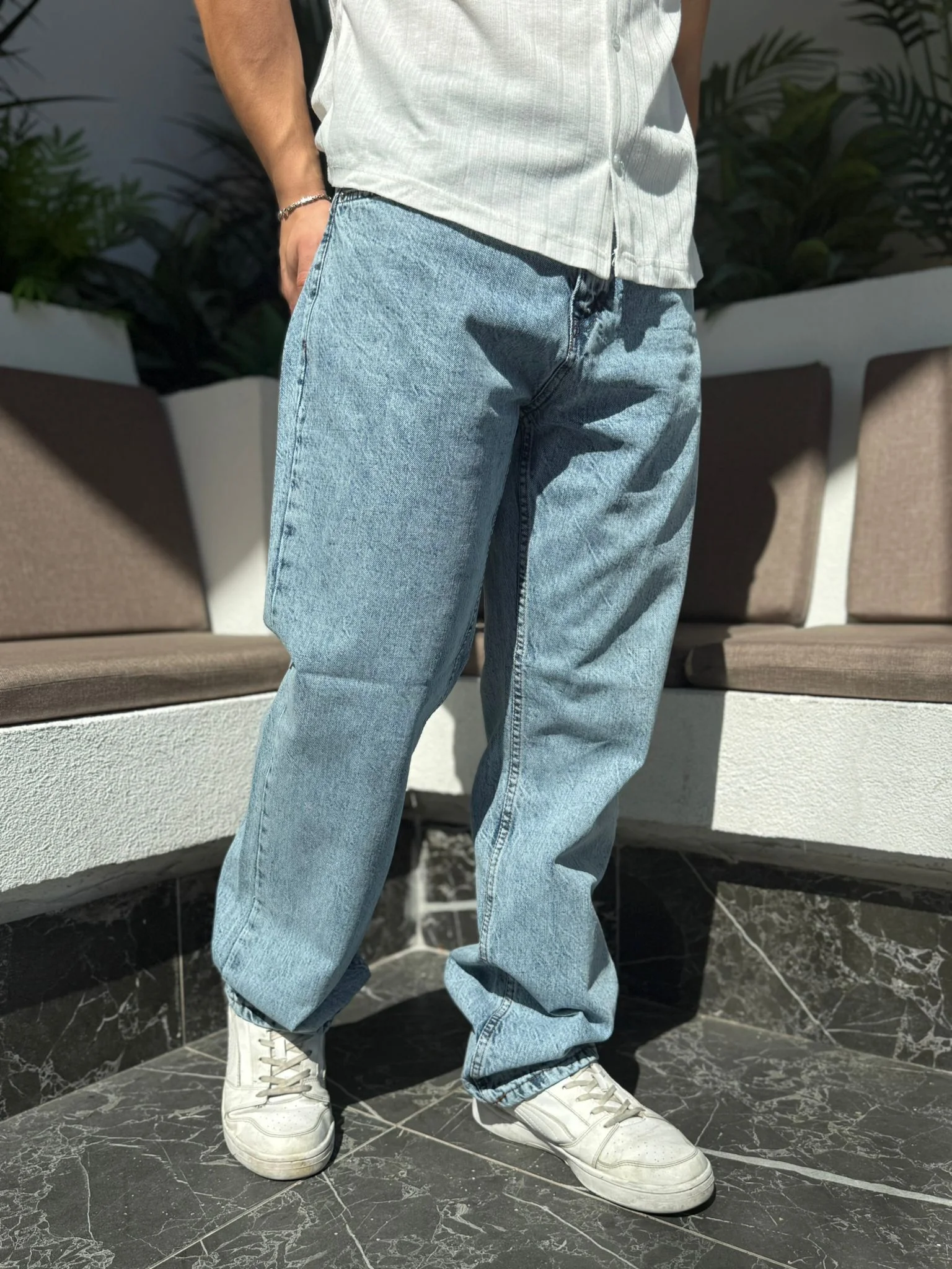 Buz Mavi Baggy Jeans